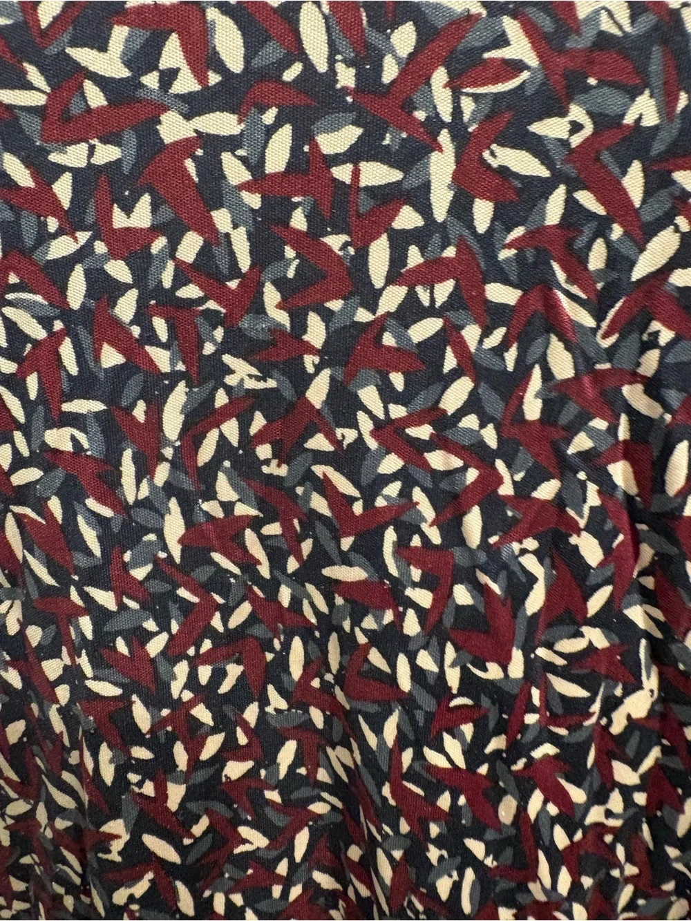 Tory Burch Maroon Multi-Print Long Sleeve Dress 100% silk size xs